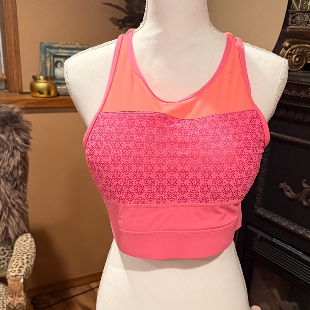 Fabletics Coral and Pink Sports Bra
